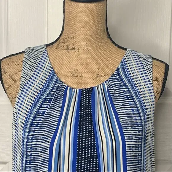 ▫️ROSE & OLIVE Multi-colored Striped Flowy Layered Tank Women’s Top | Size Small - Picture 3 of 13